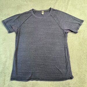 Alo Yoga T-Shirt Mens Large Raglan Short Sleeve Heathered Grey Tri-blend USA